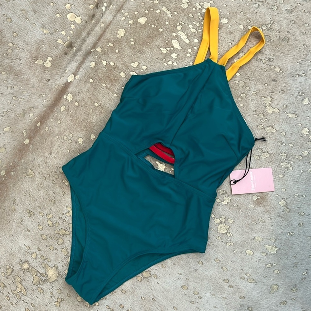 nwt JUICY Cutout Swim in Duck Green